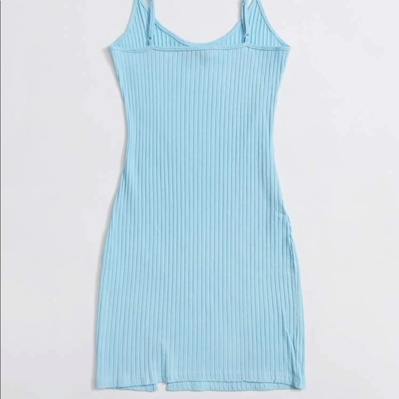 Split Hem Rib-Knit Bodycon Dress - Picture 2 of 7